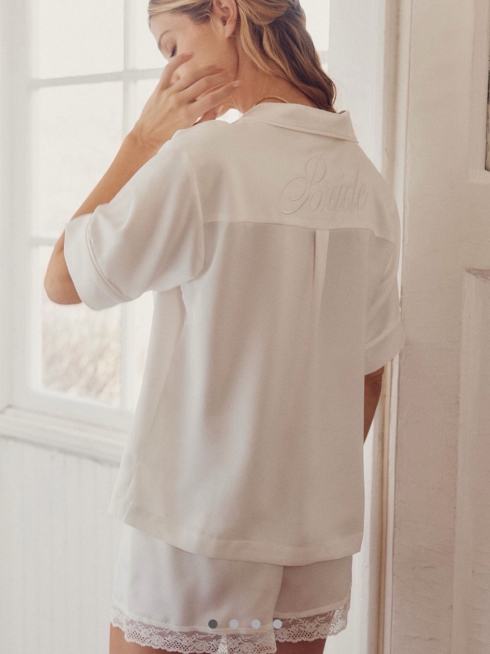 Flora Nikrooz White Satin Bride Short Pajama Set